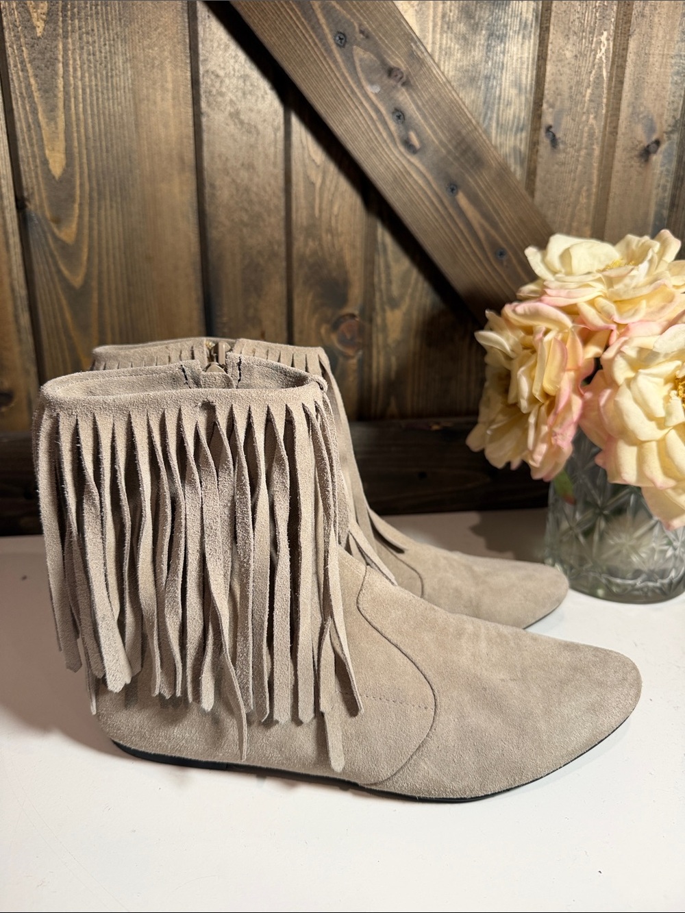 Sam Edelman Ursula Suede Fringe Ankle Boots
